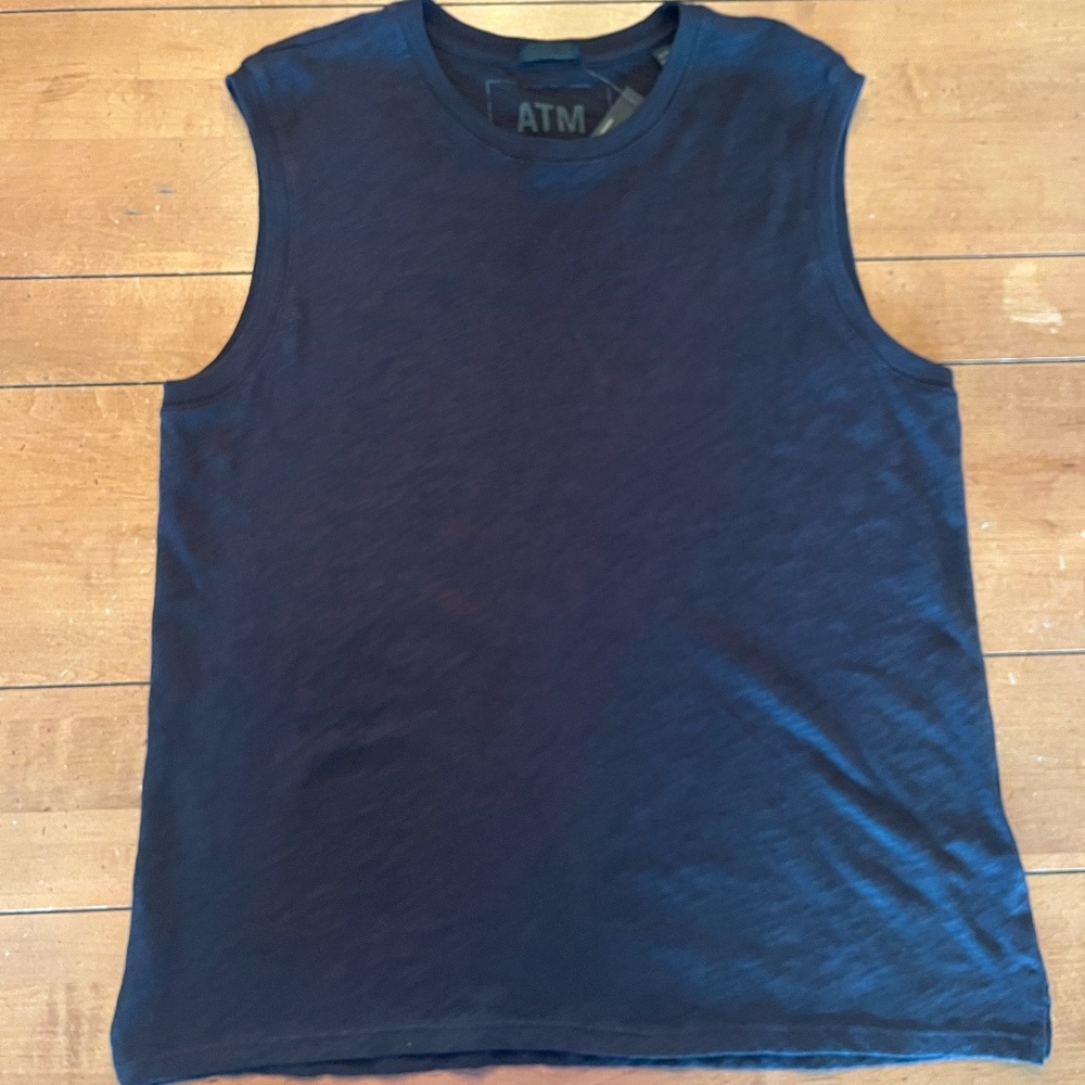 ATM Jersey Sleeveless Schoolboy Tee in Black (Size M)